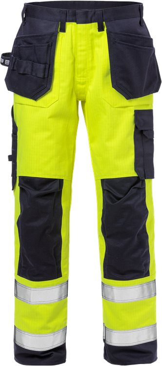 Palosuojatut High vis rakentajan housut lk 2 2584 FLAM
